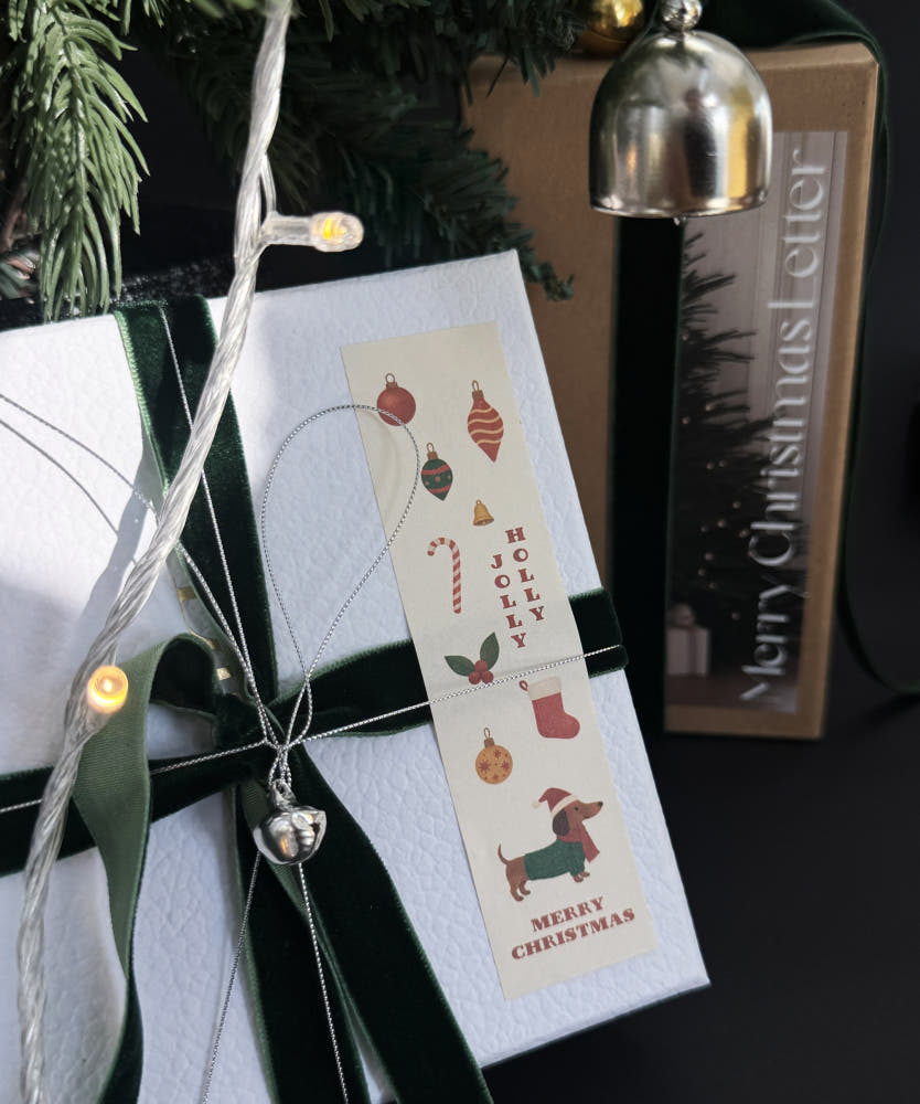 Santa Puppy Christmas Sticker – Set of 40