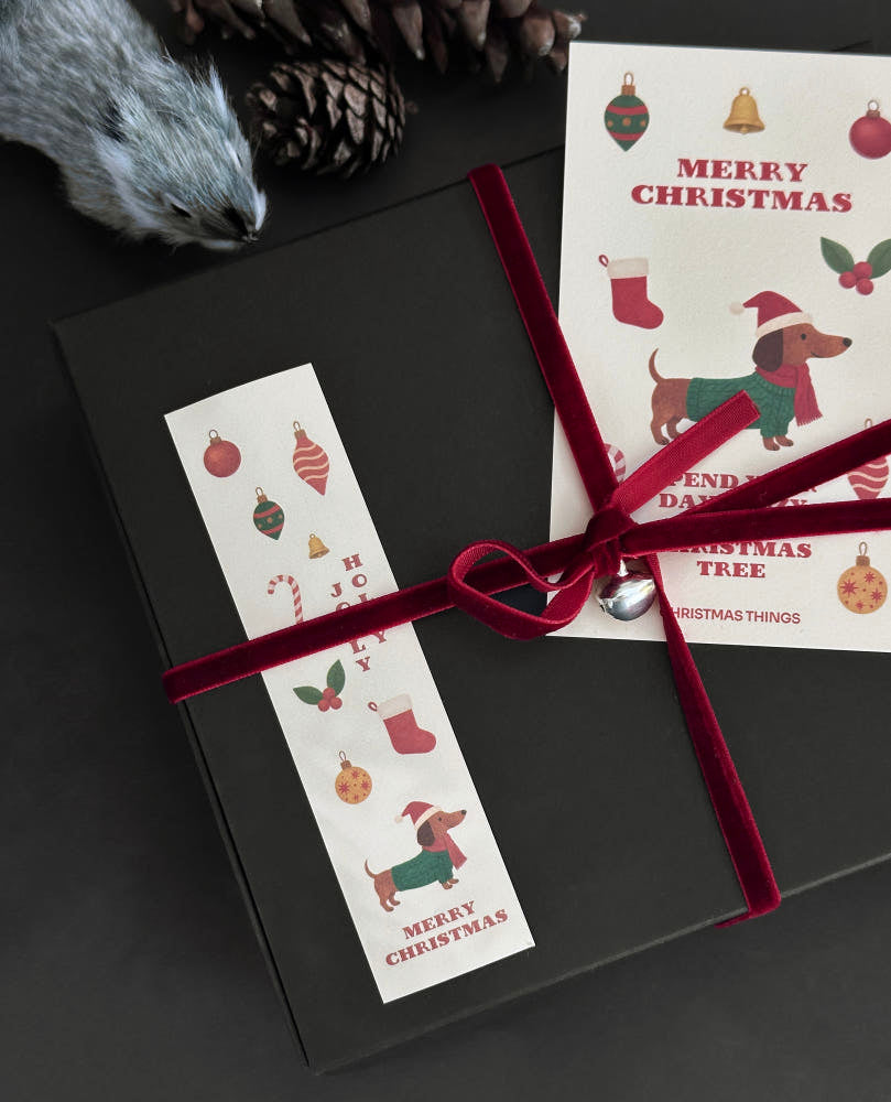 Santa Puppy Christmas Sticker – Set of 40