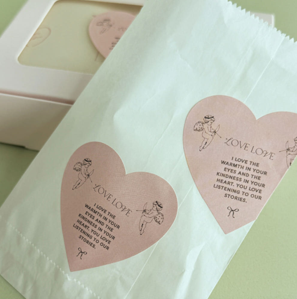 Angel Heart Sticker – Set of 50