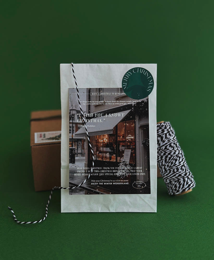 Snowy Street Christmas Postcard – Set of 40