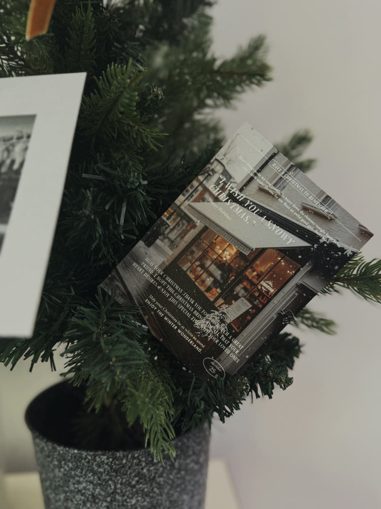 Snowy Street Christmas Postcard – Set of 40