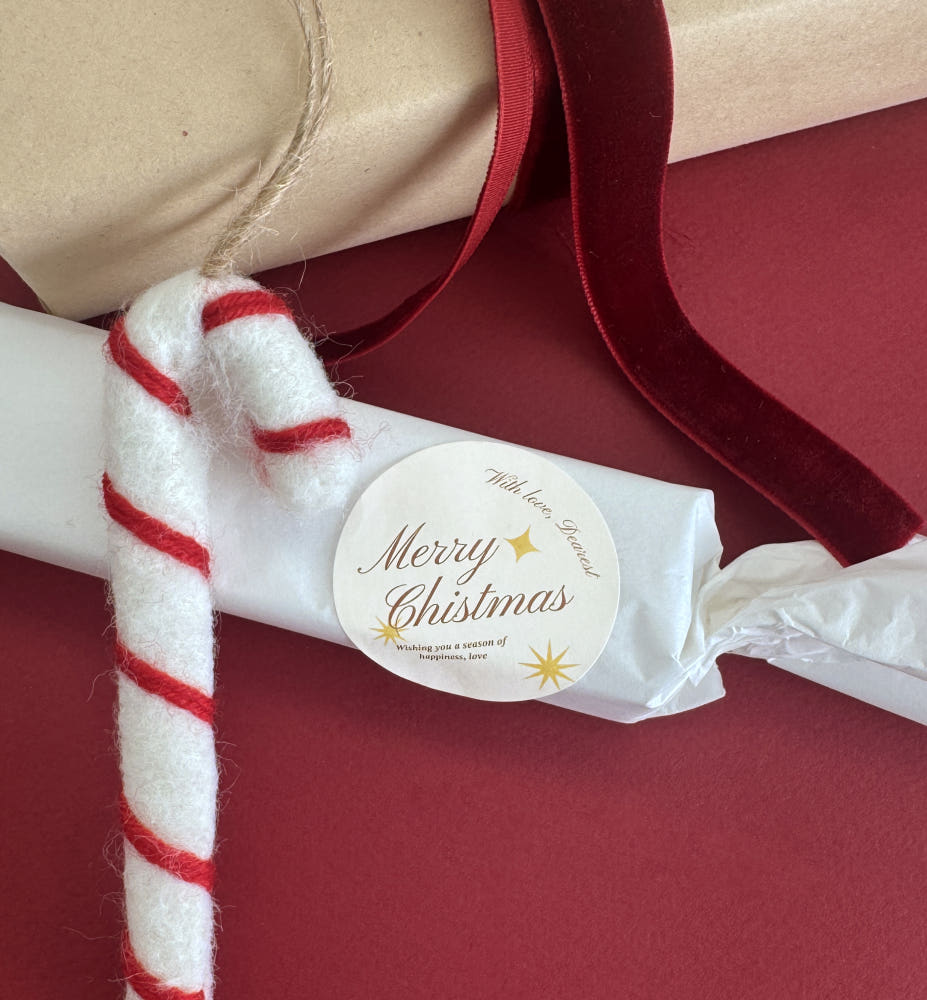 Merry Christmas Letter Round Stickers – Set of 40