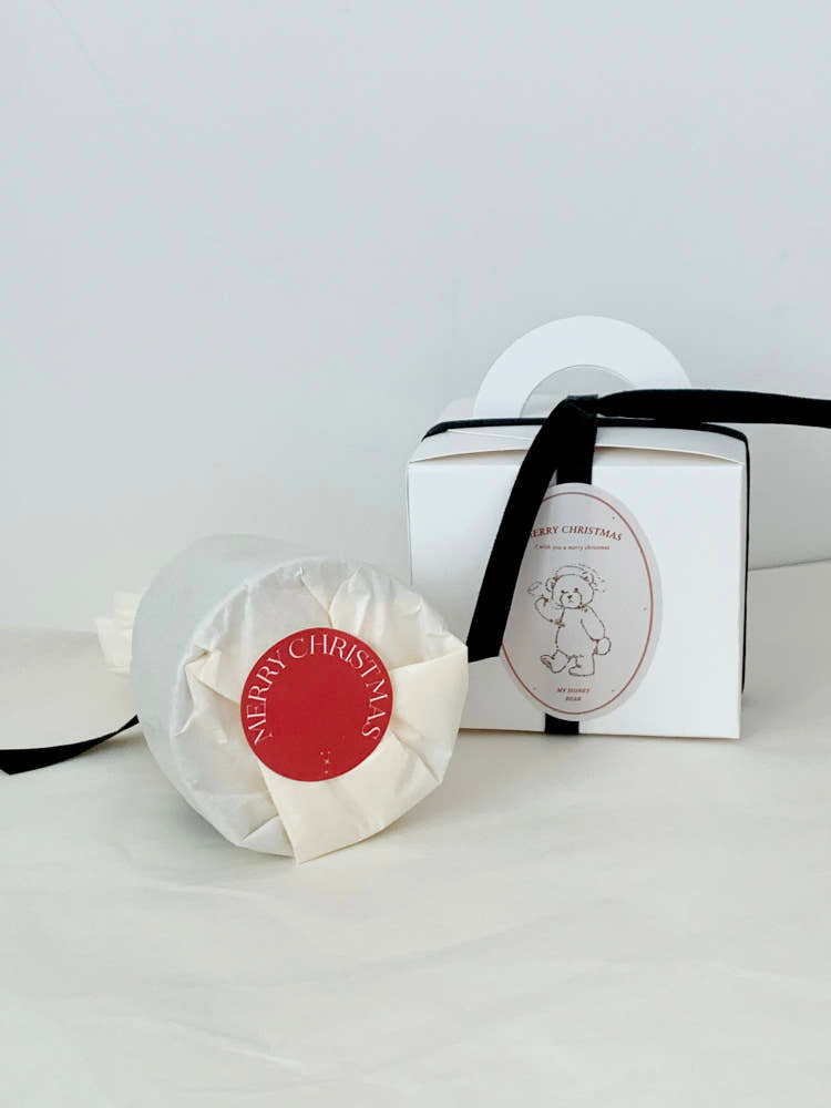 Christmas Oval Bear Stickers – Set of 50