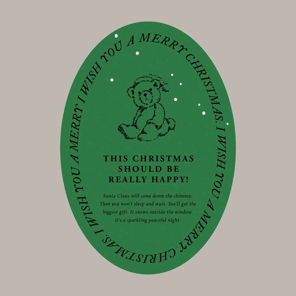 Vintage Christmas Oval Stickers – Set of 50