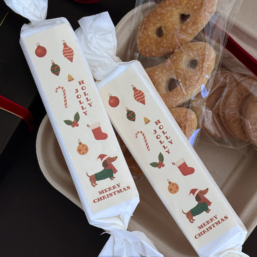 Santa Puppy Christmas Sticker – Set of 40