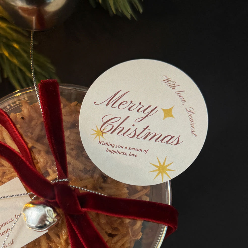 Merry Christmas Letter Round Stickers – Set of 40