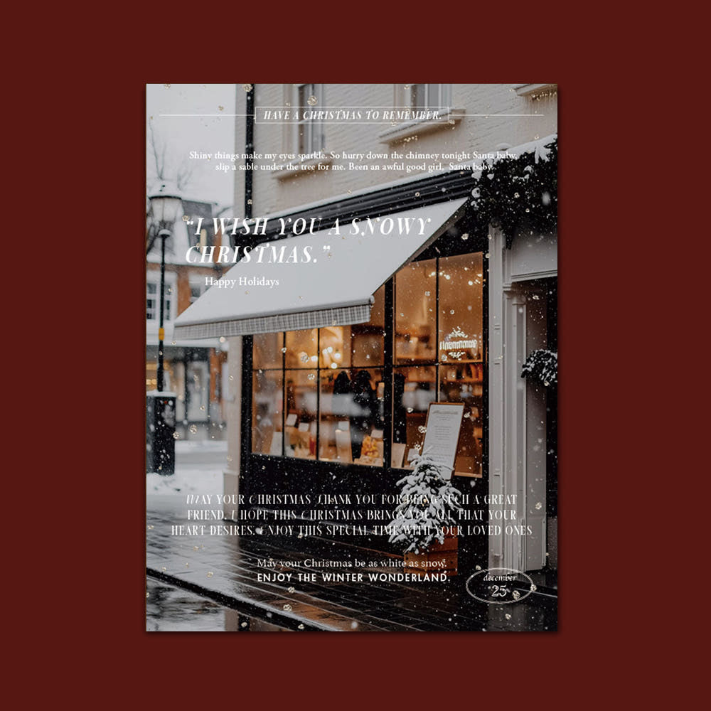 Snowy Street Christmas Postcard – Set of 40