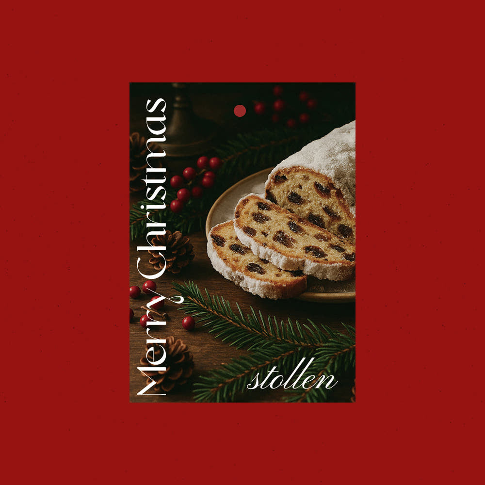 Stollen Christmas Gift Tag – Set of 40
