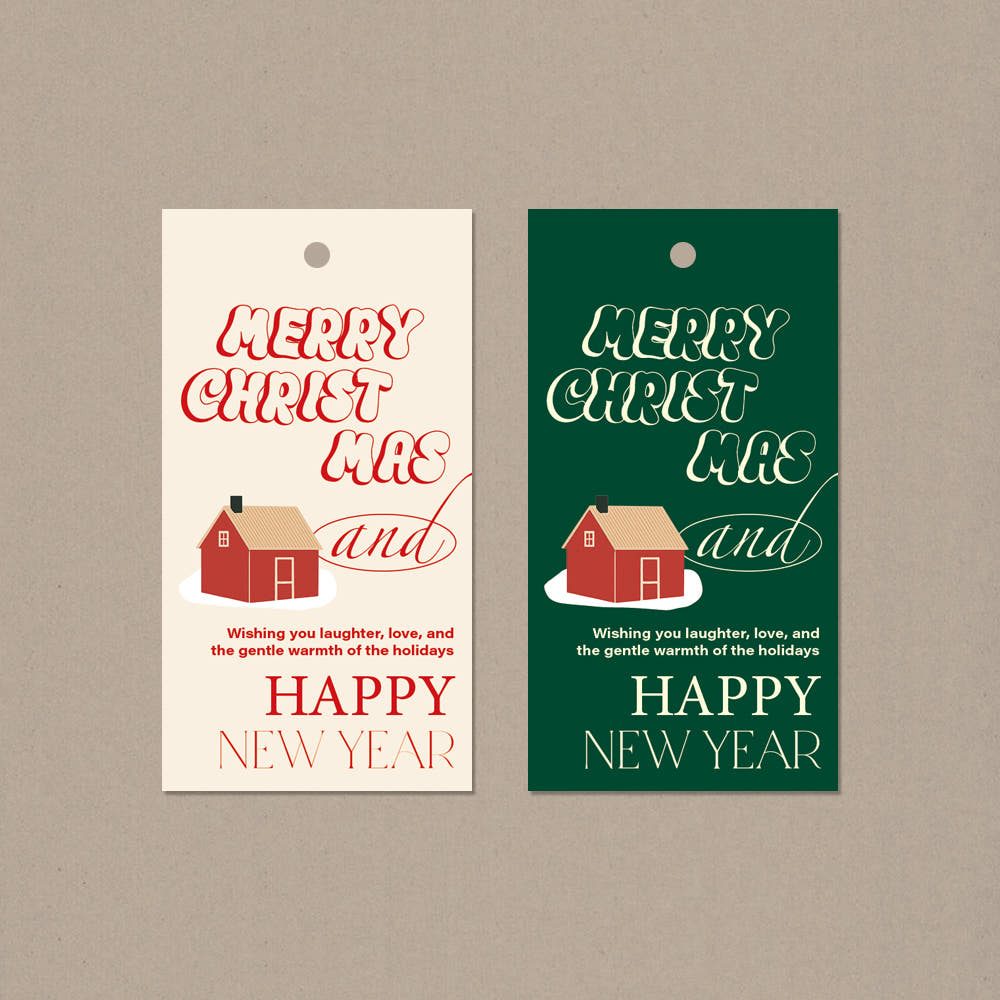 Merry Christmas & Happy New Year Tag – Set of 40