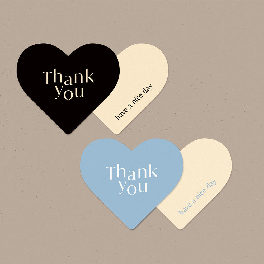 Double Heart Design Stickers – Set of 40