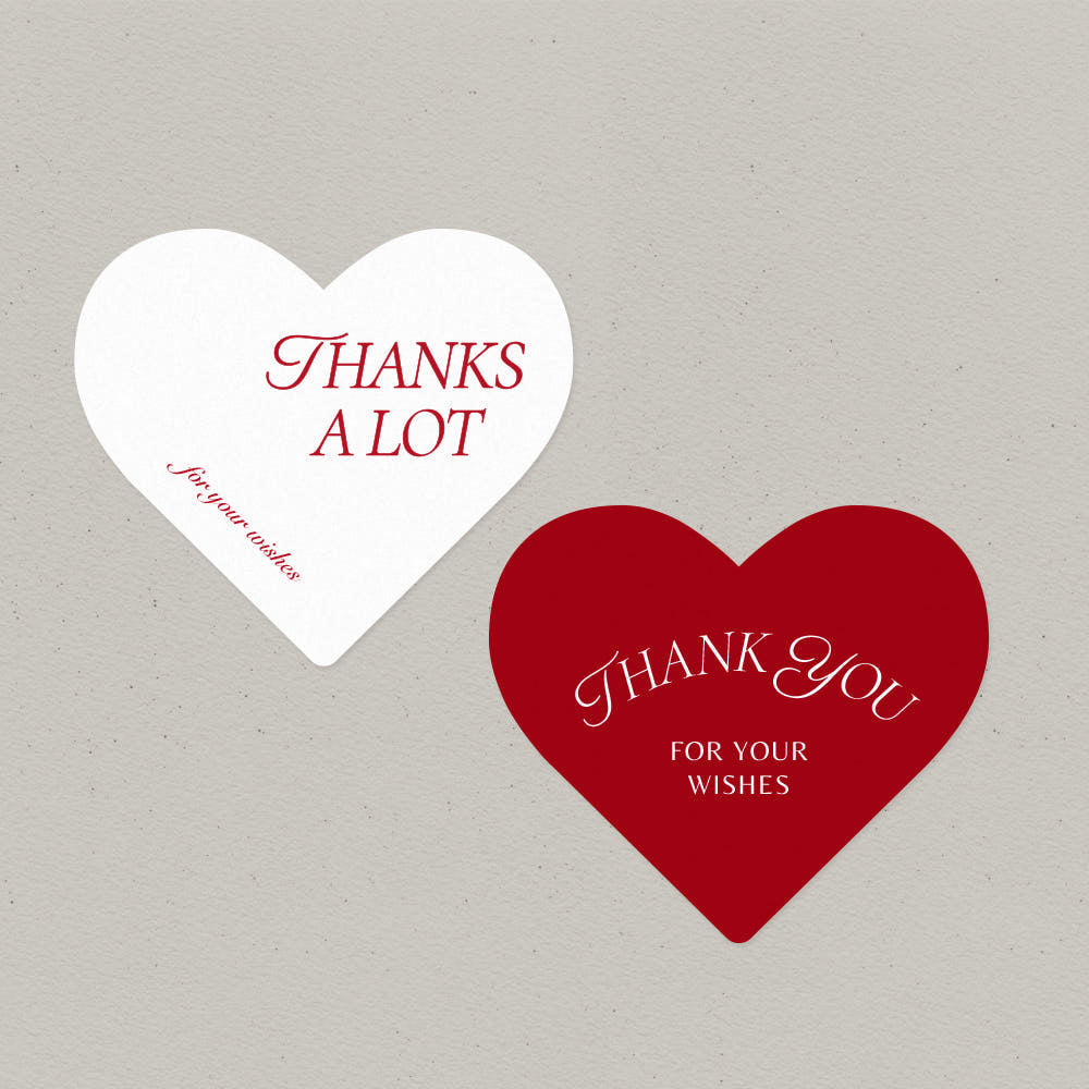 Thank You Heart Stickers – Set of 40