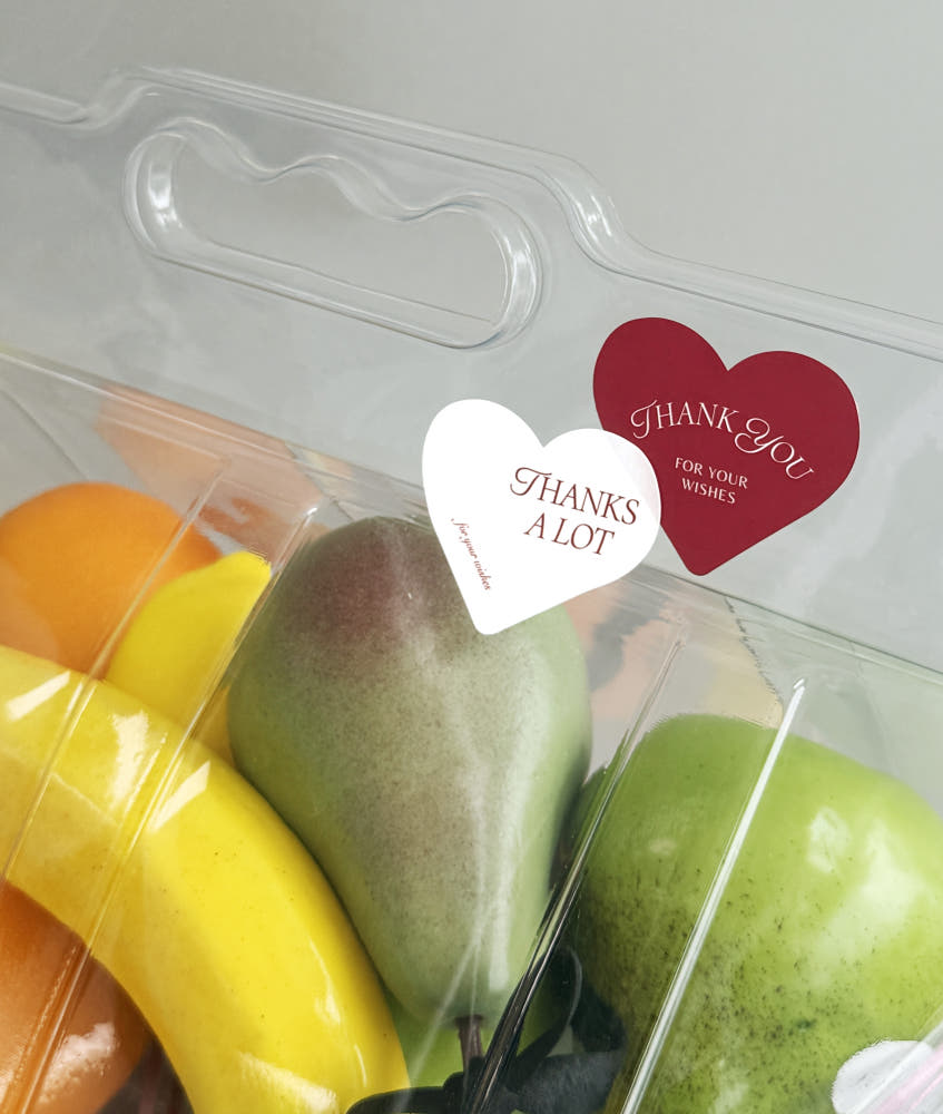 Thank You Heart Stickers – Set of 40