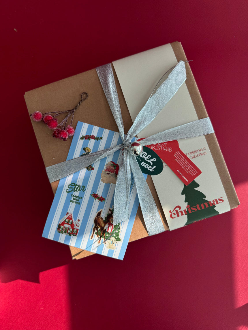 Vintage Christmas Illustration Sticker Sheet – Set of 45