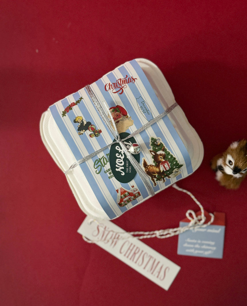 Vintage Christmas Illustration Sticker Sheet – Set of 45