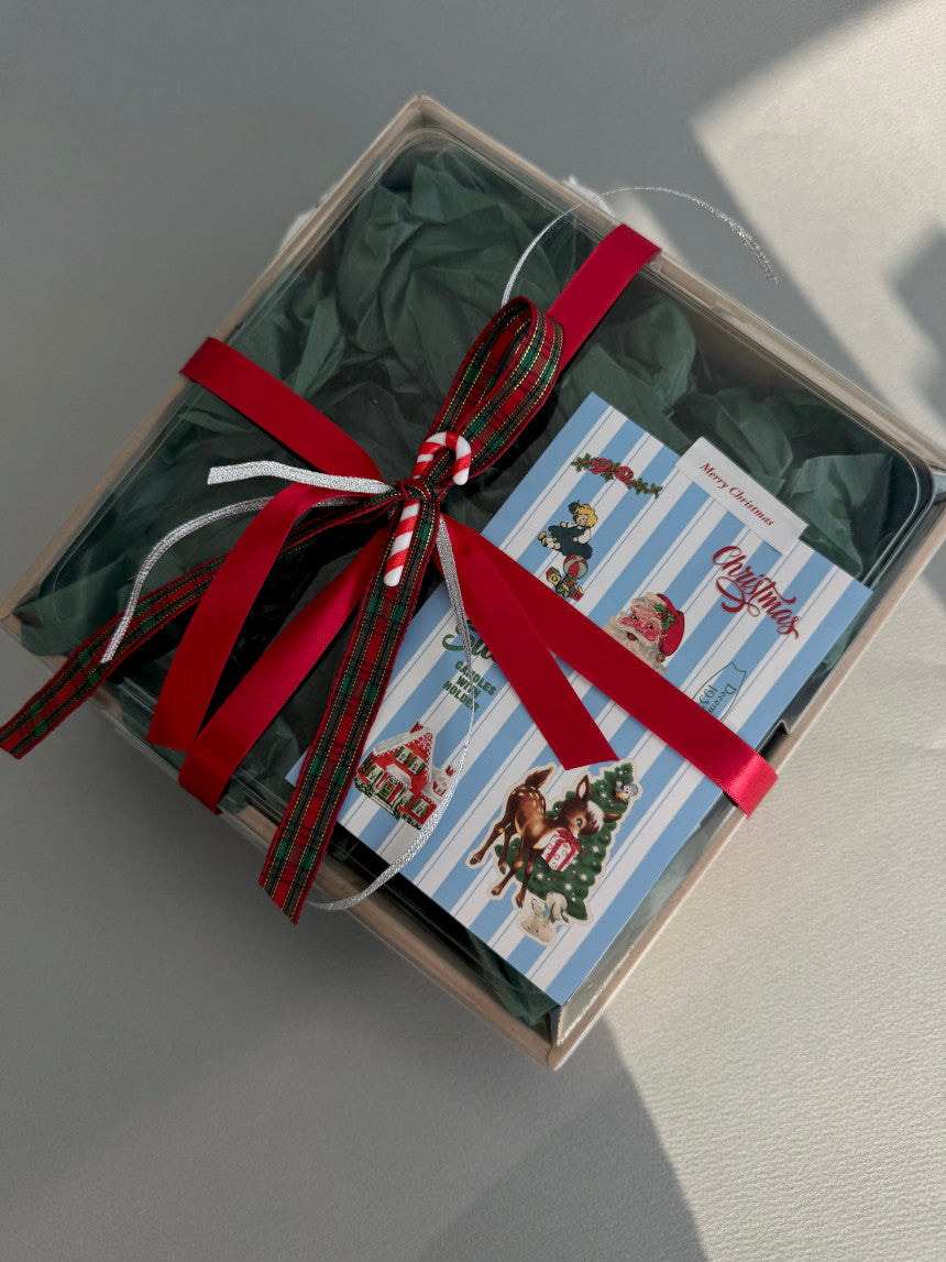 Vintage Christmas Illustration Sticker Sheet – Set of 45