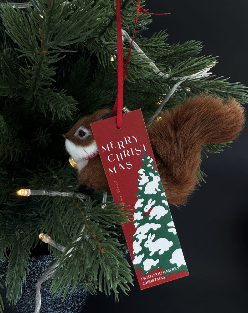 Winter Forest Rabbit Design Christmas Tree Gift Tag – Set of 40