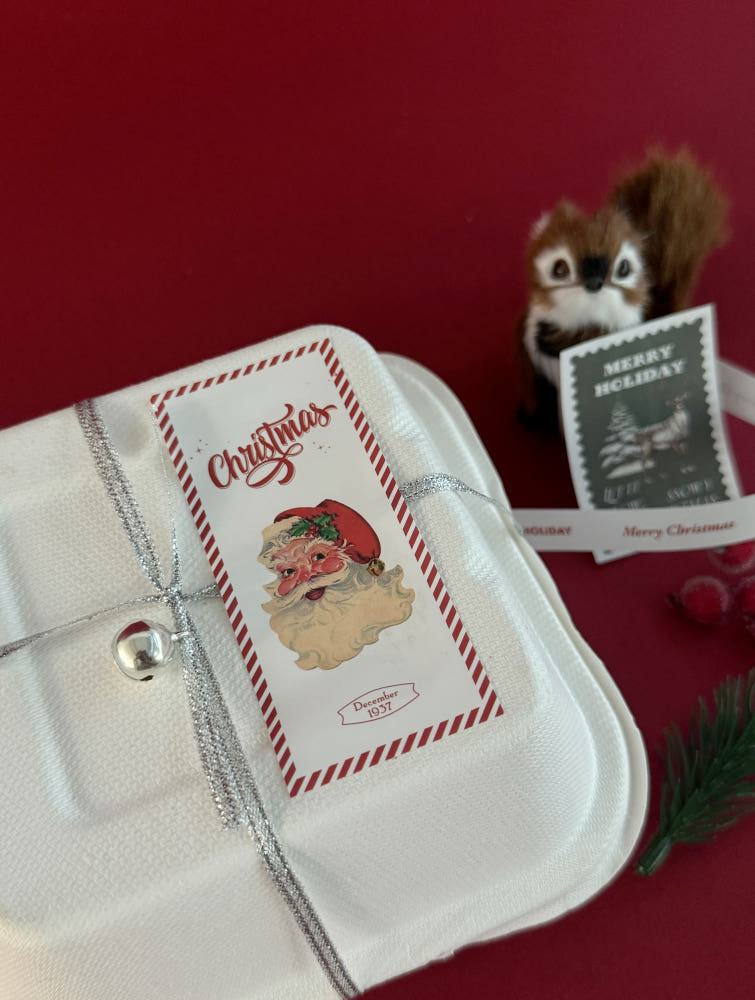 Vintage Santa Christmas Sticker – Set of 60