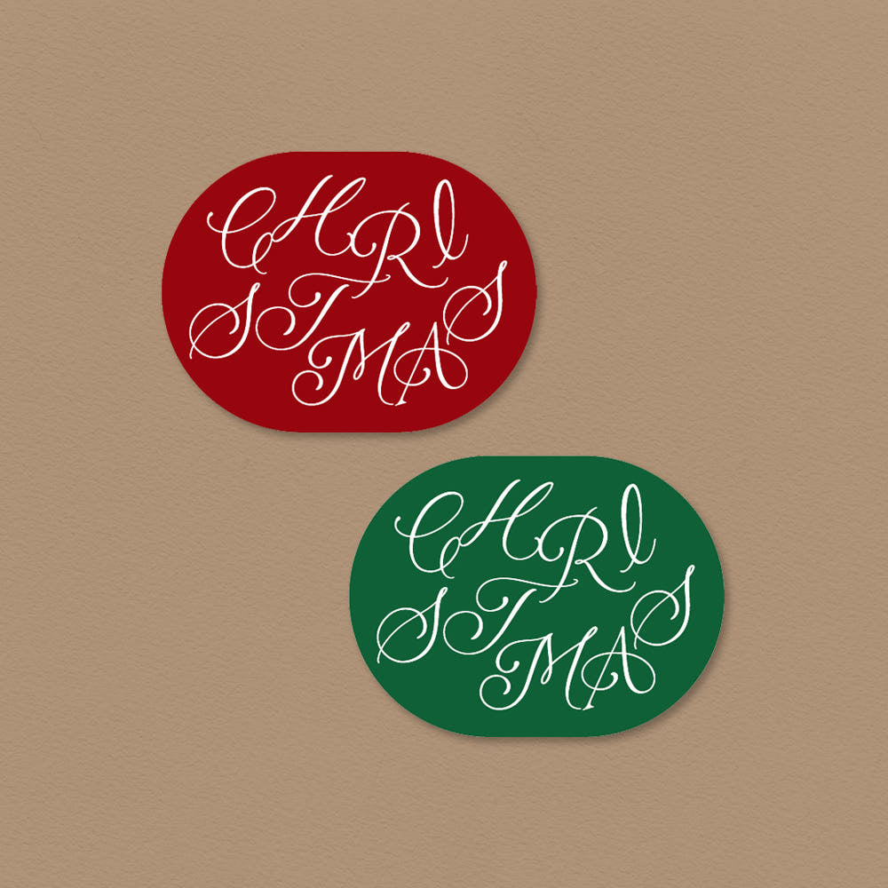 Christmas Oval Stickers – Set of 40