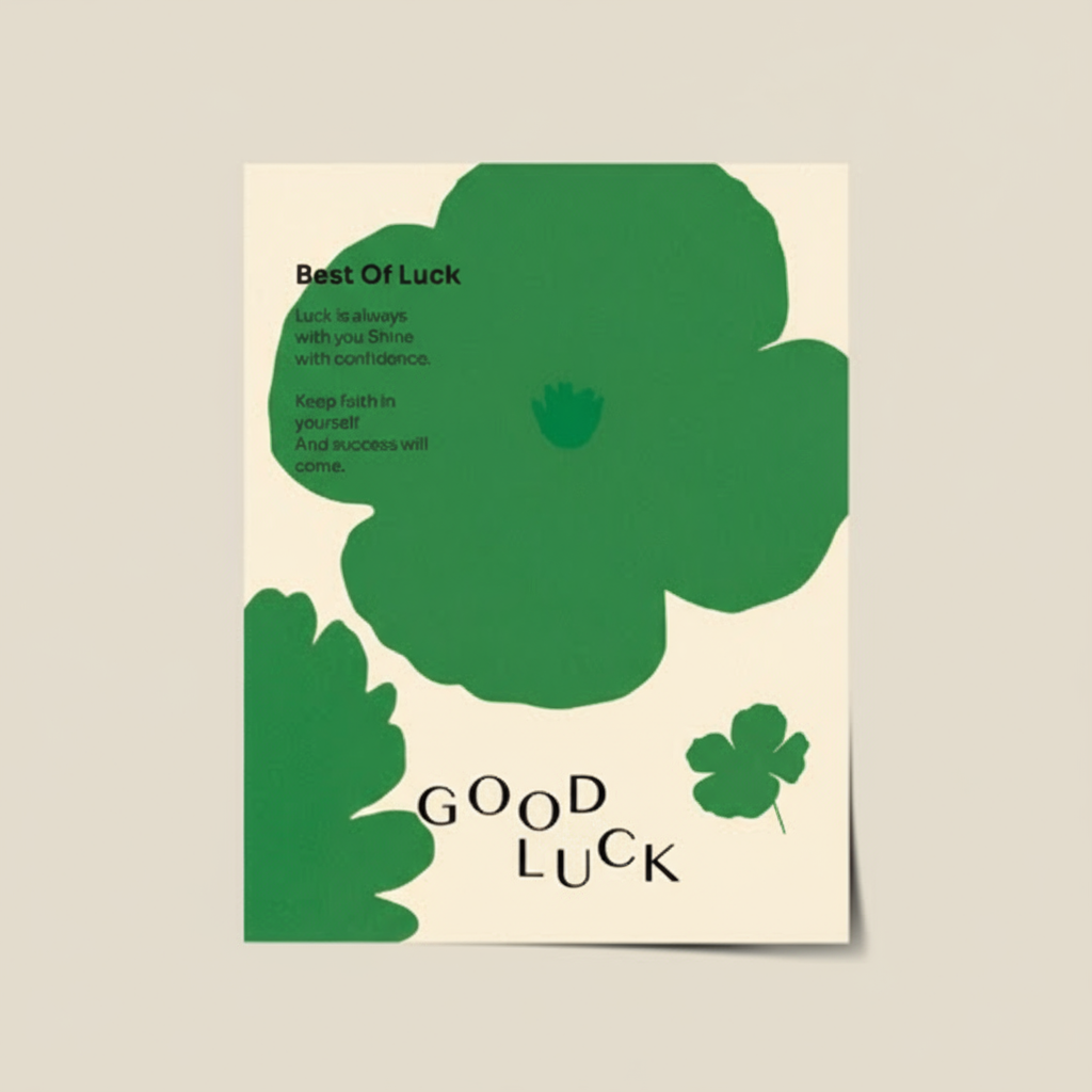 Four-Leaf Clover “Good Luck” Sticker – Set of 40